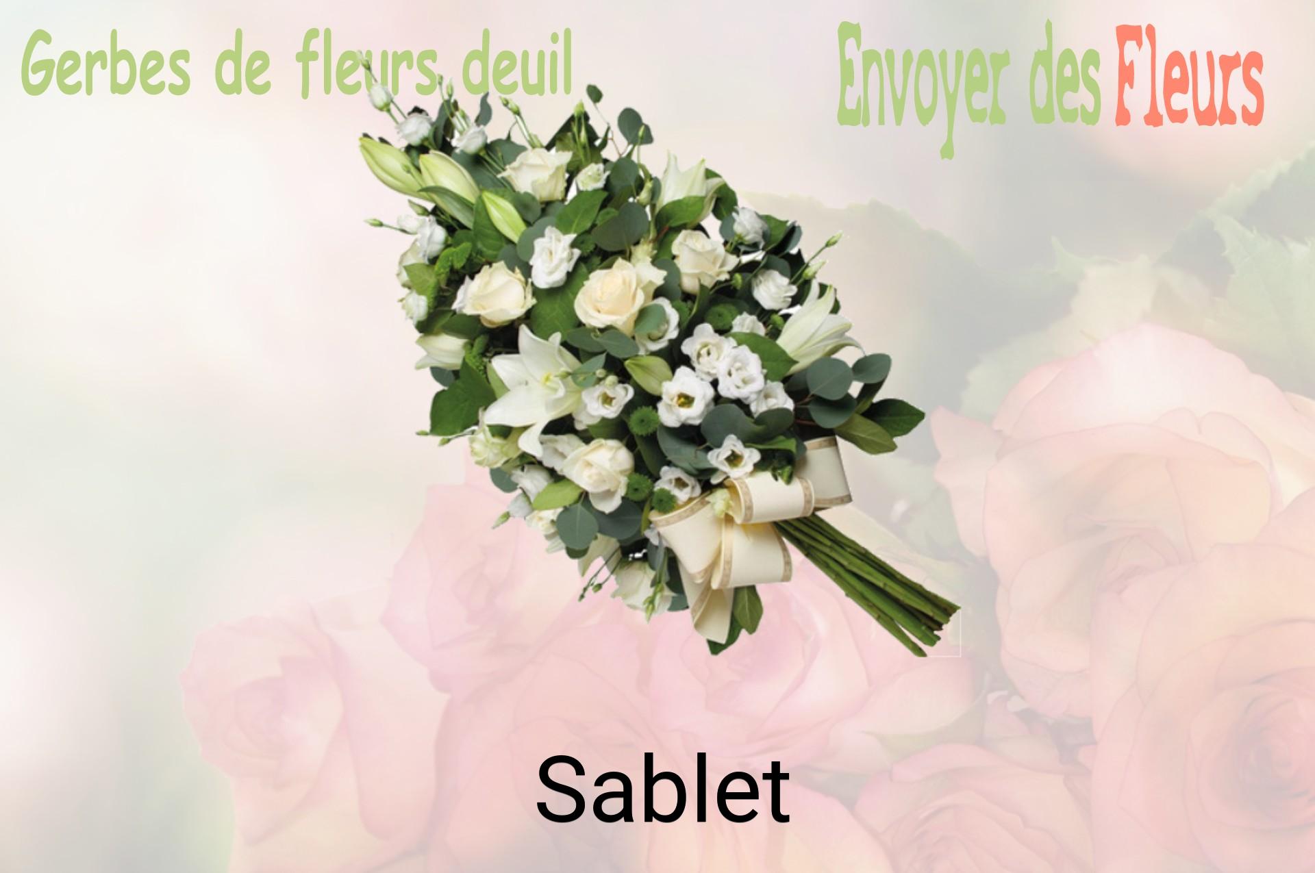 Gerbe de fleurs de deuil livrée à Sablet